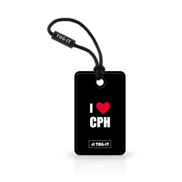 Sort TAG-IT Nøglering - "I Love CPH"